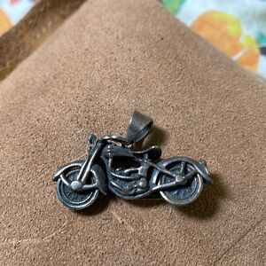 Sterling silver motorcycle charm